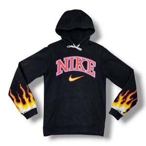 Nike x Chase Reed Sweatshirt Men's Small Black Digital Flames Hoodie New York
